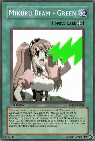 AnimeFTW's YGO cards MikuruBeam-Green