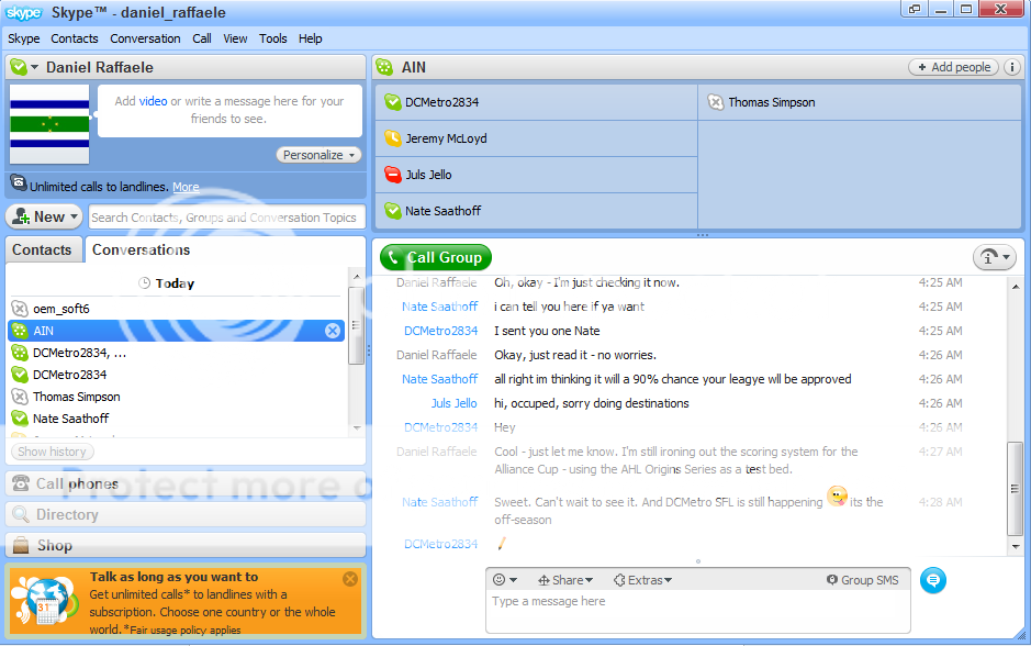 Moving AIN Meetings to Skype Skype4