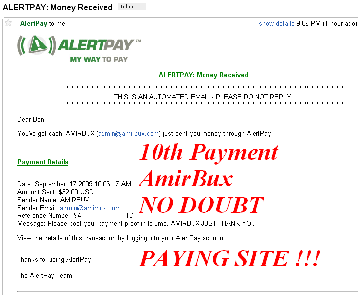 AMIRBUX - My 10th Payment AmirBux10thPayment