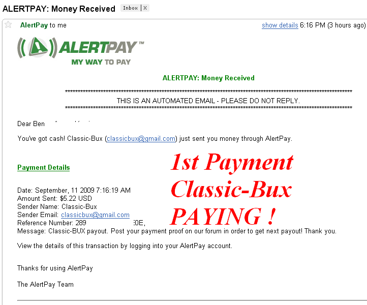 Classic-Bux - My 1st Payment Classic-Bux1st