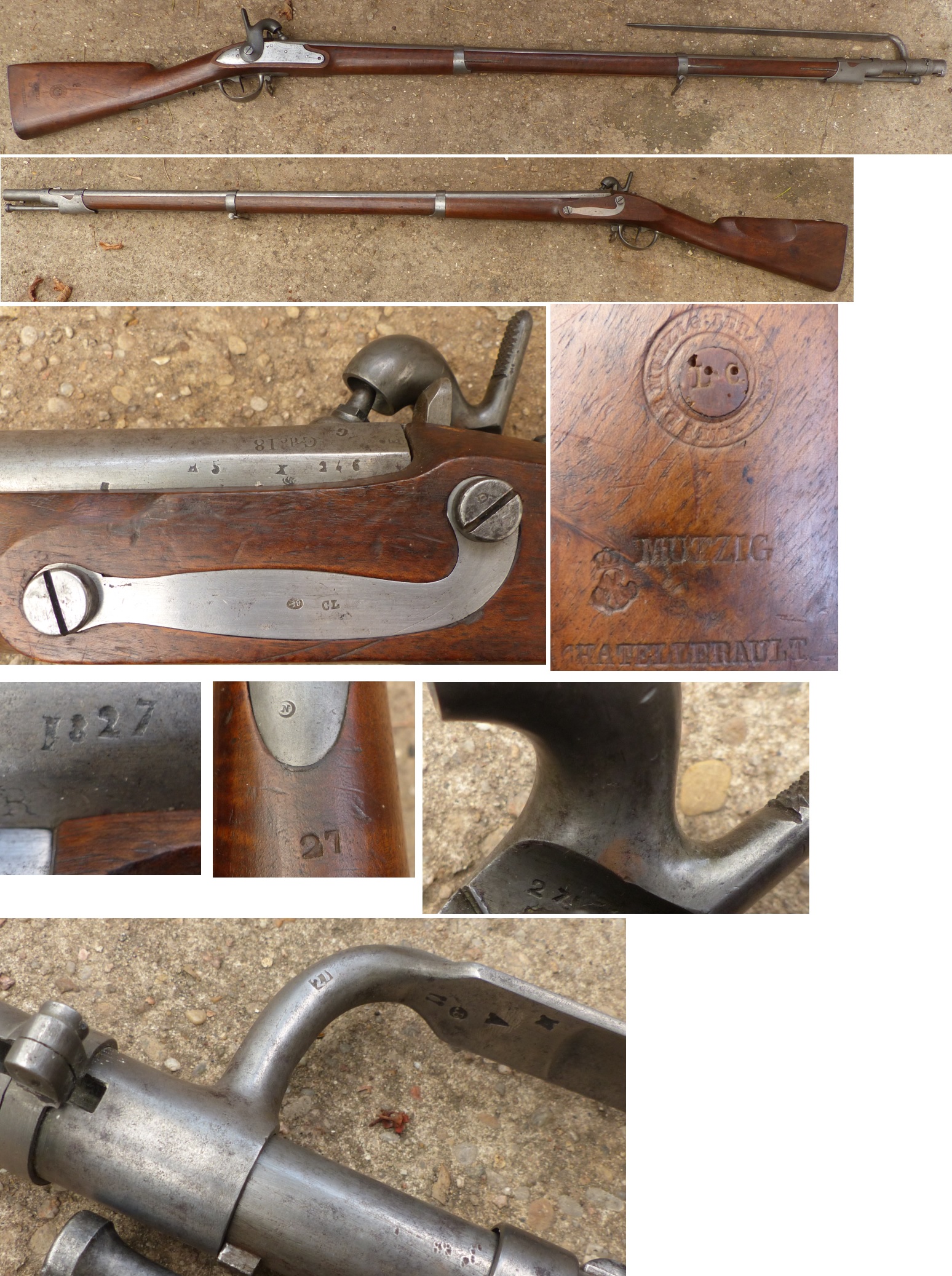 Marquage platine fusil 1822 T BIS Bis27