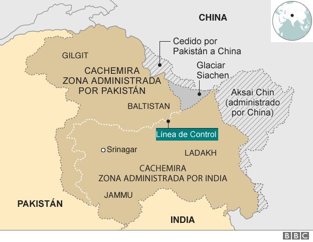 India responsabiliza al ejército de Pakistán del ataque en Cachemira _92631745_mapa-cachemira