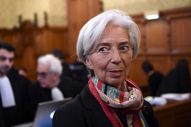IMF chief Lagarde has left France before trial verdict _93031603_036862447-1