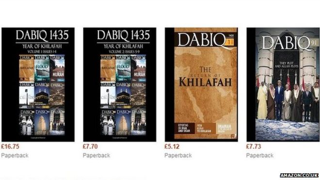 Islamic State magazine Dabiq withdrawn from sale by Amazon _83464944_83464897