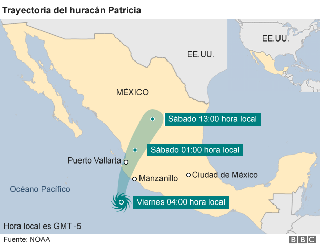 "Potencialmente catastrófico": Elevan a 5 la categoría del huracán Patricia en México  151023140236_hurricane_patricia_624