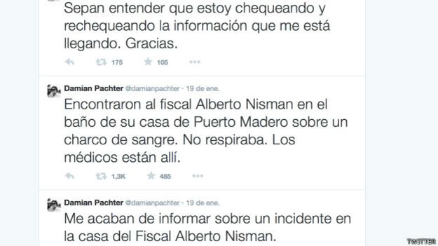 Polémica en Argentina por salida del país de un periodista que investigó el caso Nisman 150125020948_pachter2_624x351_twitter