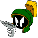 ايقونات لوونى المتنوعة Marvin-Martian-Angry-with-gun-icon