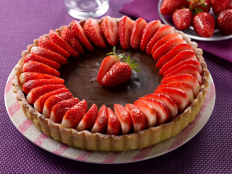 Je n'arrive pas à trouver de titre Tarte-chocolat-fraises