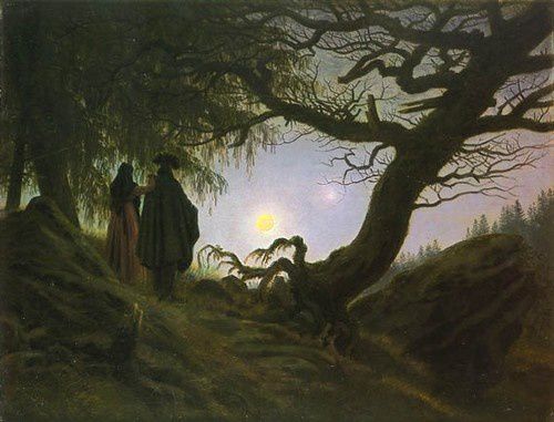 Tableaux de peintres HOMME-FEMME-LUNE-FRIEDRICH