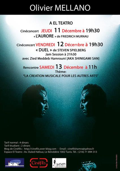 CINECONCERTS D'OLIVIER MELLANO : A EL TEATRO LES 11 & 12 DECEMBRE Affiche-Olivier-MELLANO