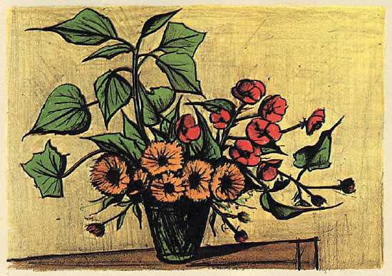 Les FLEURS  dans  L'ART - Page 25 Bouquet-de-soucis-Bernard-Buffet