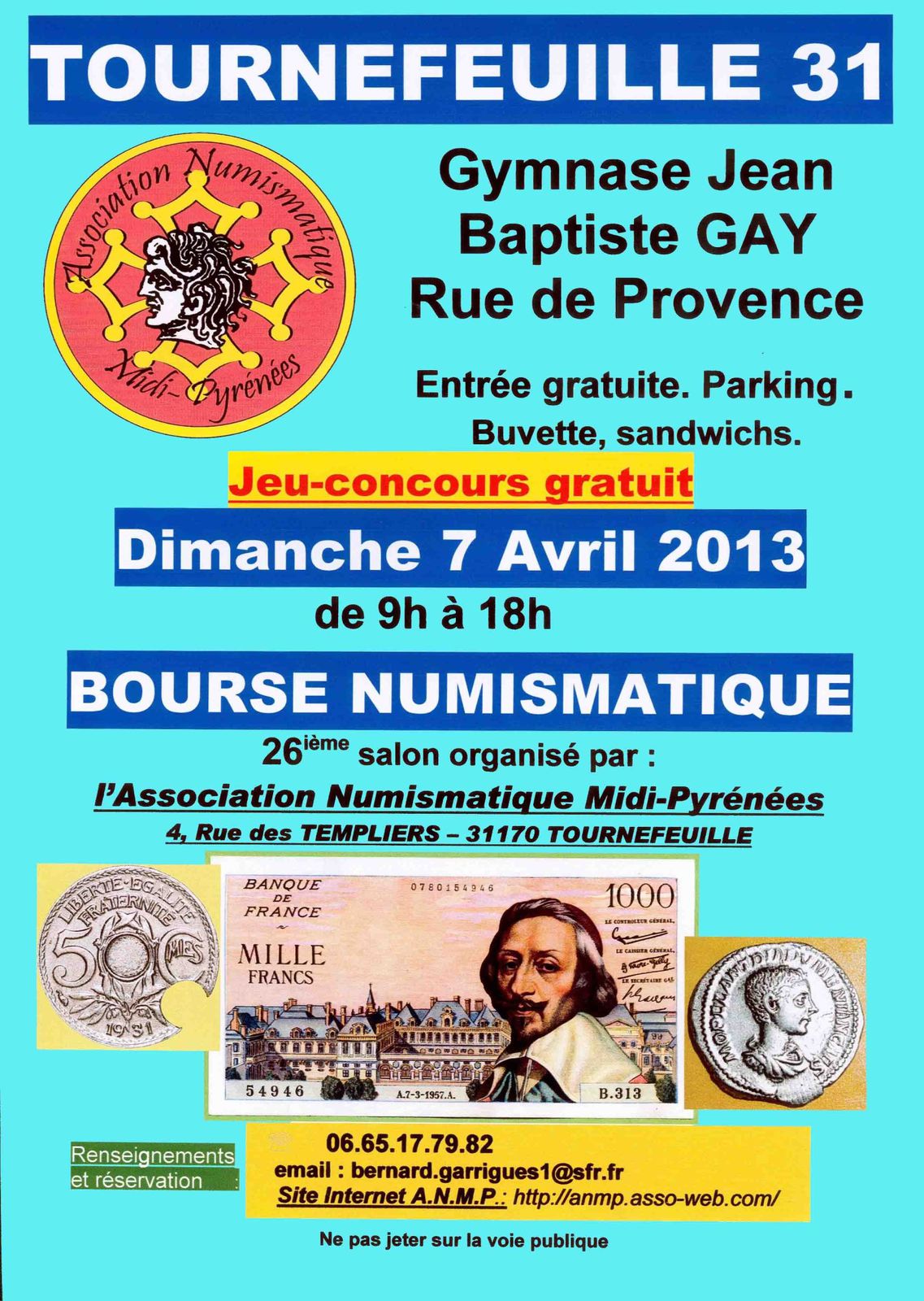 Bourse numismatique de Toulouse FlyerAnmp2013