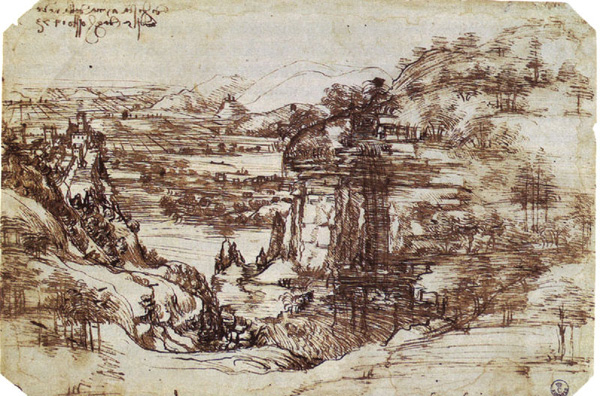  Leonardo da Vinci Study_of_a_Tuscan_Landscape