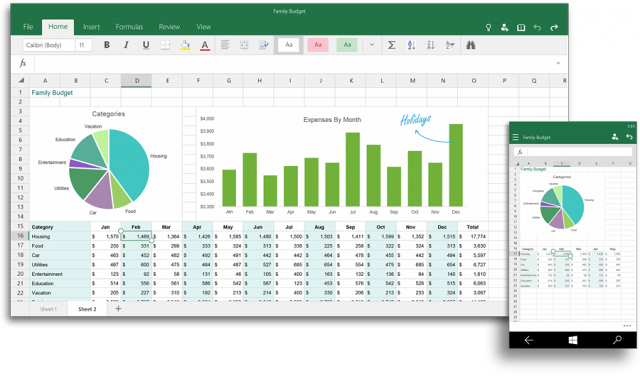 Διαθέσιμα τα Office Mobile apps από τη Microsoft Excel-ui-900x530-office-for-windows-10_y9km.640