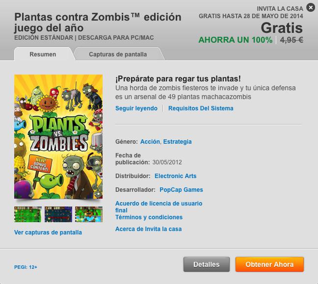 Plants VS ZOmbies Gratis en ORIGIN por tiempo limitado. 93deb5c076c6cd169bee3561457571818e544771