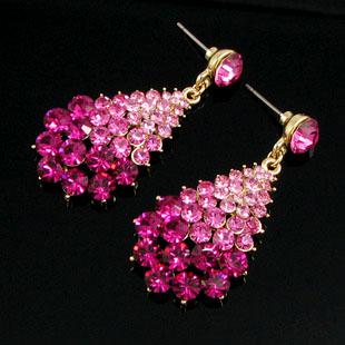 مسابقة رائعة Crystal-dangle-earrings-18k-gold-plating