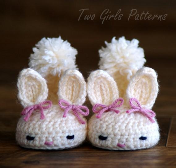 سبيبطات بالكروشي Crochet-baby-shoes-baby-booties-bunny-house