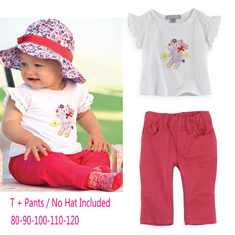 ملابس اطفال رائعة 2-piece-set-girls-bear-embroidered-short