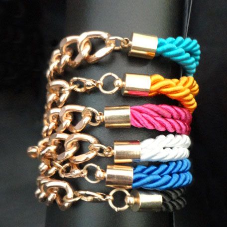 ل , اكسسوارات اليد شبابية ٢٠١٤ ،  Braid-chain-link-bracelets-2013-new-summer