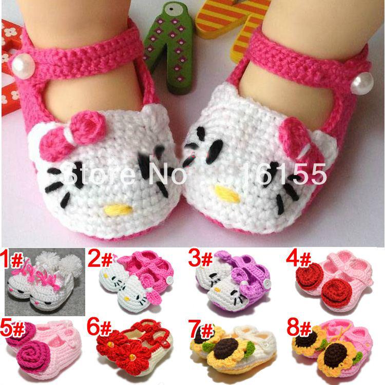 احذية اطفال بالكروشي روووووووعة 2013-flower-girl-crochet-shoes-toddler-shoes