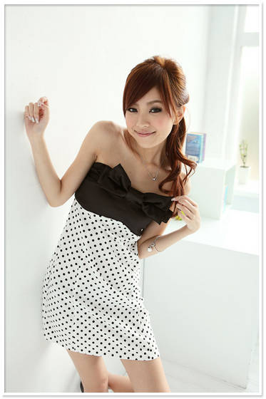 انتي الحــــــــــــــــــــــــــلا Sweet_Sexy_Dots_Designed_Sleeveless_Backless_Dress_White