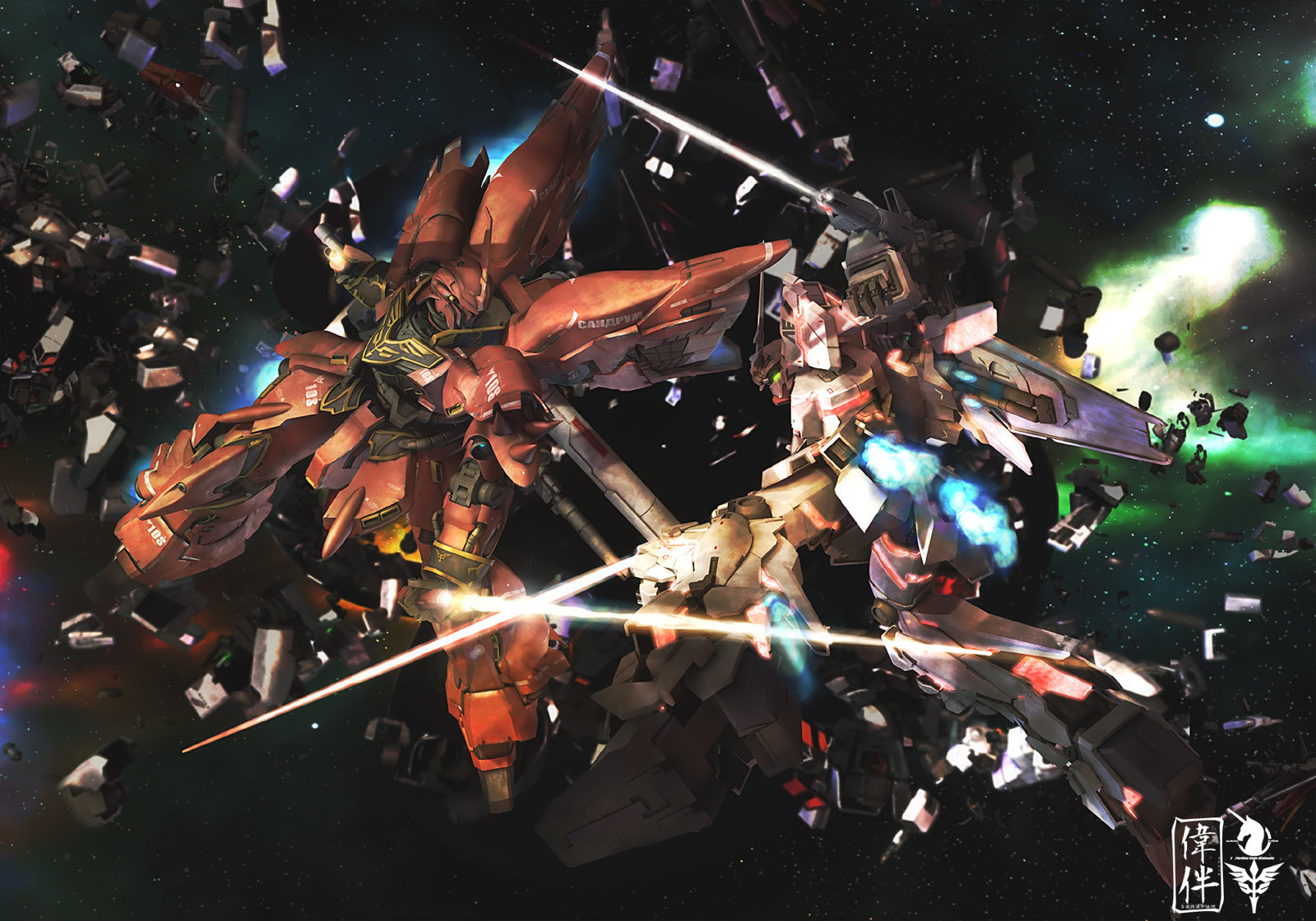 [Gallery][Updating]ภาพ Robot สวยๆ Sinanju_vs_unicorn_by_sandrum