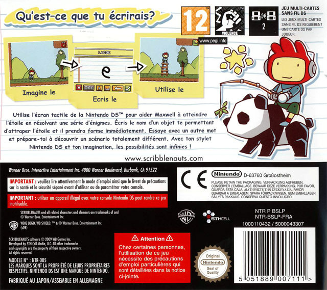 [TEST]Scribblenauts Jaquette-scribblenauts-nintendo-ds-cover-arriere-g