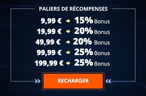 [PC] Jusqu'à 25% bonus sur vos recharges ! Df39bd82aa6a76d5b4b1edd73e5fdaa21513159195