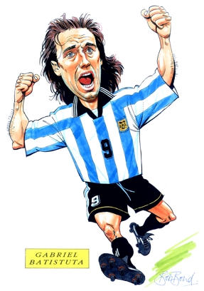 كاريكاتير على نجوم الكوره Batistuta