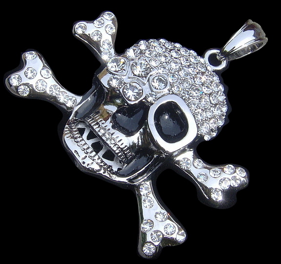    ((   )) .... Skull-crossbones-bling-pendant