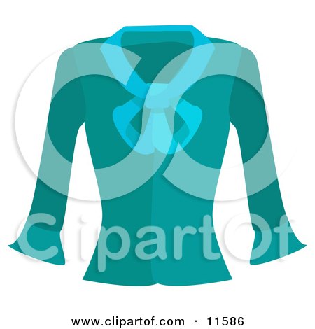 Horse Shop 11586-Turquoise-Blue-Long-Sleeved-Shirt-Clipart-Picture