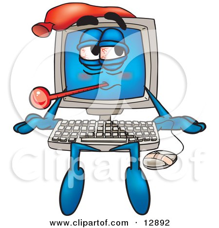 الفرق بين كمبيوتر الصبايا ..وكمبيوتر الشباب 12892-Clipart-Picture-Of-A-Desktop-Computer-Mascot-Cartoon-Character