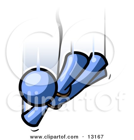 ( شجاعة دقيقة .. تكفيك هم سنوآت ! ) 13167-Blue-Man-Free-Falling-While-Skydiving-Clipart-Illustration