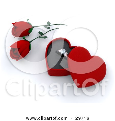 اهداء ثلاث وردات - صفحة 2 29716-Clipart-Illustration-Of-Red-Roses-Beside-A-Gold-Engagement-Ring-In-A-Box