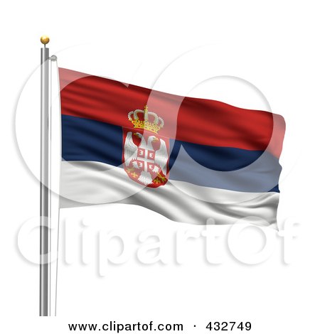 Eurovisión 2011 - Página 3 432749-Royalty-Free-RF-Clipart-Illustration-Of-The-Flag-Of-Serbia-Waving-On-A-Pole