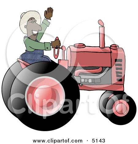 (topic alacon) LE DERNIER QUI POSTE DANS CE THREAD GAGNE - Page 11 5143-Male-Ethnic-Farmer-Waving-Hello-On-A-Tractor-Clipart