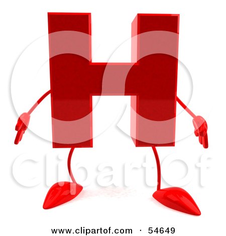 كل سنه وانتى طيبه يا احلى حفصه فى الدنيا 54649-Royalty-Free-RF-Clipart-Illustration-Of-A-3d-Red-Letter-H-With-Arms-And-Legs