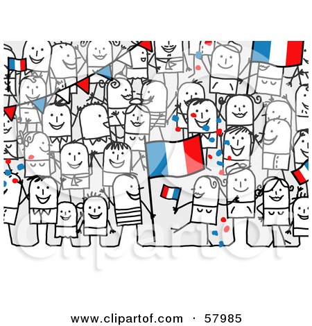 Euromusic XVIII- Limassol, Κύπρος///Post de las galas (gala final pág.2!!) 57985-Royalty-Free-RF-Clipart-Illustration-Of-A-Crowd-Of-Stick-People-Characters-With-A-France-Flag