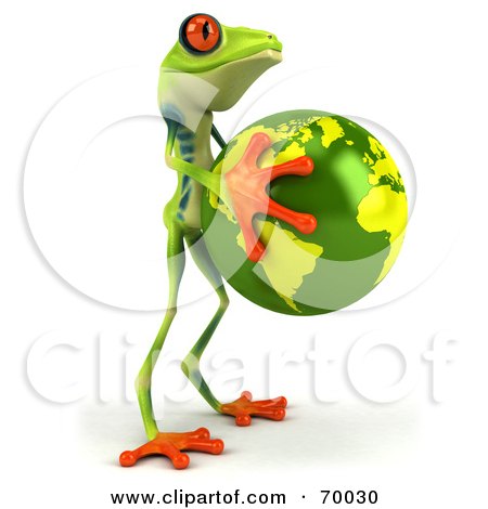 راز بزرگ زمین شناسی و قورباغه ها 70030-Royalty-Free-RF-Clipart-Illustration-Of-A-3d-Green-Poison-Dart-Frog-Holding-The-Earth-Pose-2