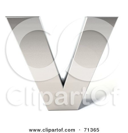 حرف.... V 71365-Royalty-Free-RF-Clipart-Illustration-Of-A-3d-Chrome-Capital-Letter-V