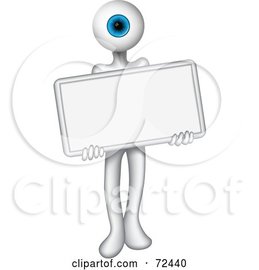  (.. مرض ابناء القمر ..) ماذا تعرف عنه؟ 72440-Royalty-Free-RF-Clipart-Illustration-Of-A-Blue-Eyeball-Person-Holding-A-Blank-Sign