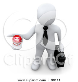 ரசிக்க  ! 93111-Royalty-Free-RF-Clipart-Illustration-Of-A-3d-White-Job-Searching-Businessman-Holding-Up-A-Try-Me-Button