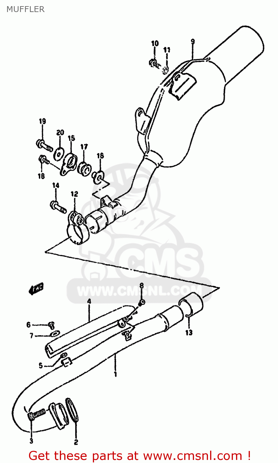 collettore.... Suzuki-dr350-1992-sn-muffler_bigsue0043fig-11_286c