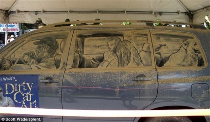  فن الرسم بغبار نوافذ السيارات!  13c