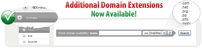 Quais extensões posso registrar com a GDI? New_tlds