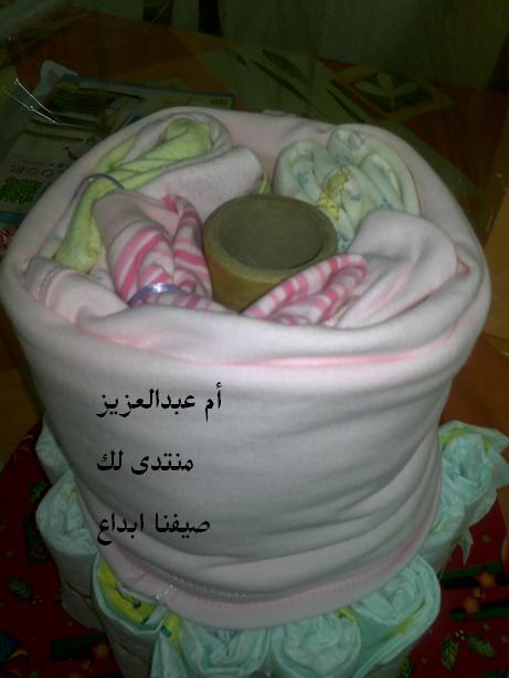 تغليف هدية مولود Diaper Cake Art_C19