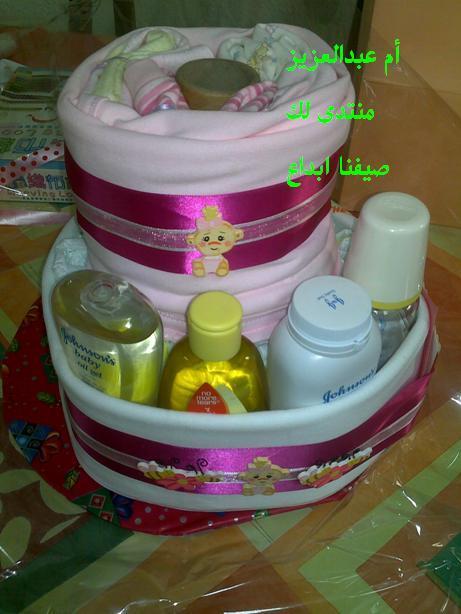 تغليف هدية مولود Diaper Cake لمسات فنية وأشغال يدوية Art_C23