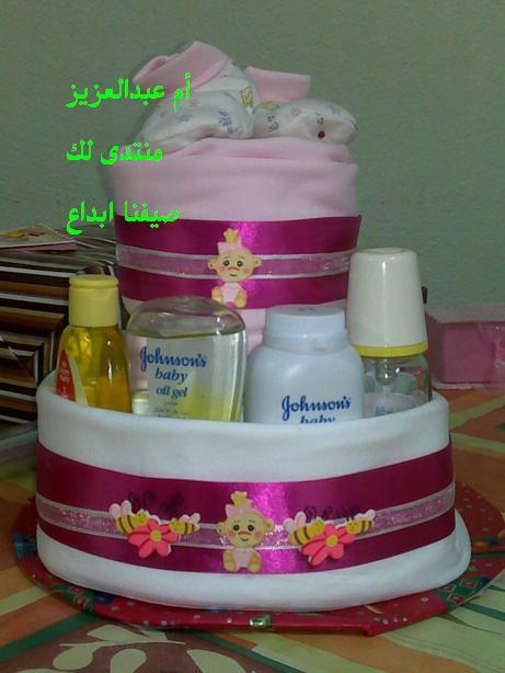 تغليف هدية مولود Diaper Cake Art_C24