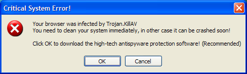 قم بحل أكثر المشاكل ورسائل الخطأ مع FixIEDef PopUp_Trojan.KillAV