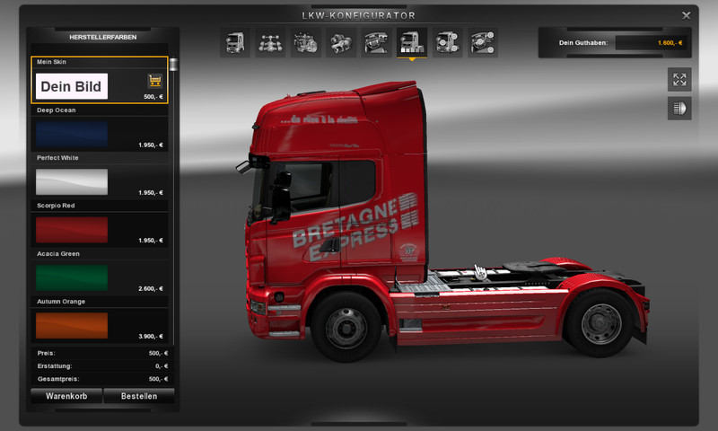 Skinns für  Scania ///  Skinns for Scania Bretagne-express